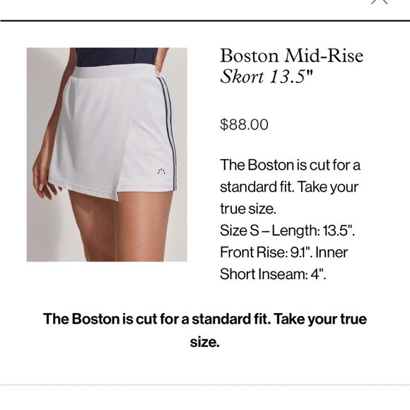 Varley X Anthropologie Varsity Skort White Blue Stripe with Stretch Size XS NEW - Picture 7 of 16